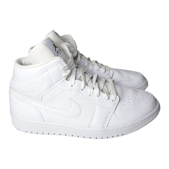 NIKE Air Jordan 1 Mid 'White Snakeskin" Size 10.5 - Picture 4 of 10